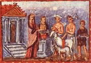 unknow artist Dido draagot offerings on, illustration by Aeneis of Vergilius oil